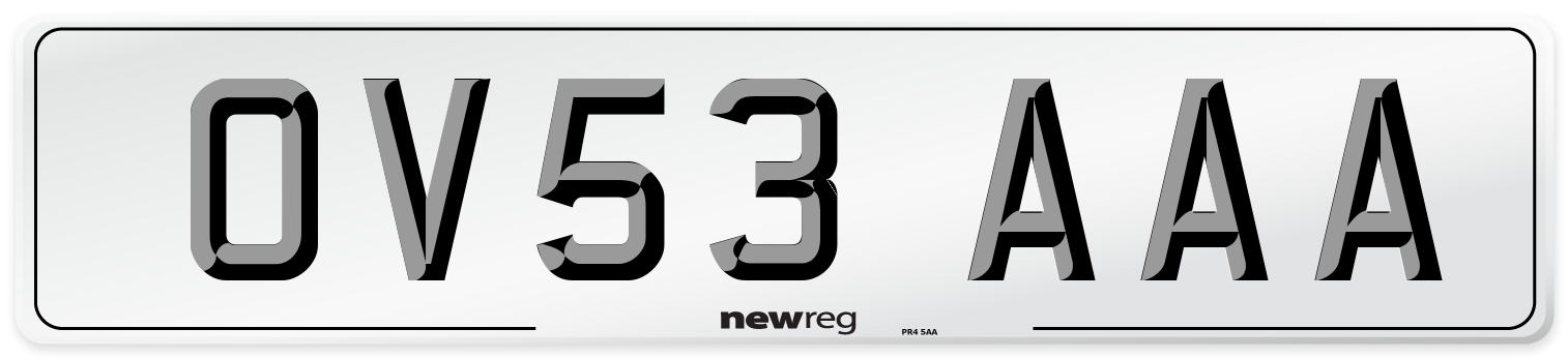 OV53 AAA Number Plate from New Reg